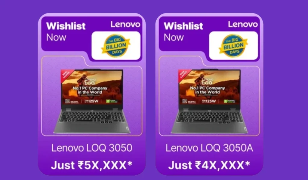 Big Billion Days Sales Deal on Lenovo Budget Gaming Laptops